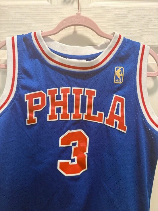 Youth L 14/16 Allen Iverson #3 Philadelphia 76ers Jersey Mitchell & Ness - Picture 5 of 11